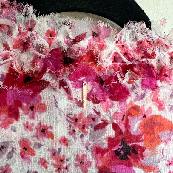 Misa Giselle Ruffled Maxi Dress Pink Floral Bohemian Boho Casual Women’s Small - Picture 11 of 14